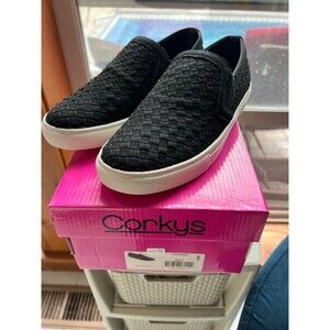 Corkys size 9 black loafer tennis shoe